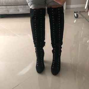 OTK Black Vince Camino Lace up boots